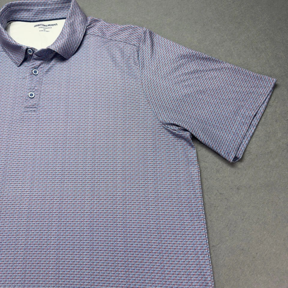 Johnston Murphy Shirt Adult Extra Large Purple Geometric Polo Golf Performance - Image 4 of 4