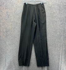 Giorgio Armani Dress Pants Womens 40 Black Wide Leg Slacks Italy Designer Milano