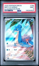 2025 POKEMON DRI EN-DESTINED RIVALS ILLUSTRATION RARE #194 MISTY'S LAPRAS PSA 9