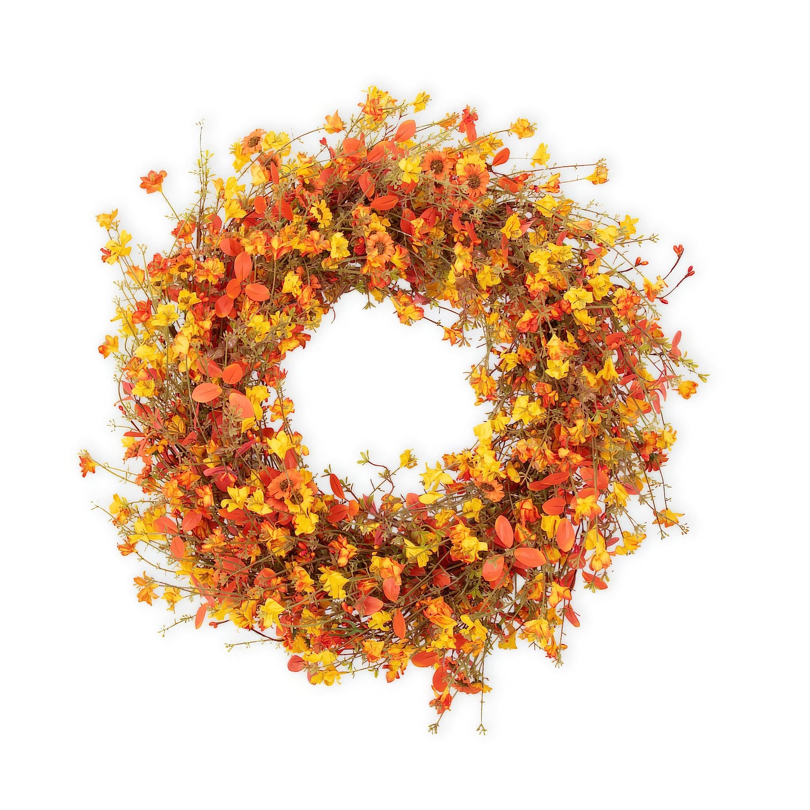 22 Inch Fall Wreaths for Front Door Artificial Orange Eucalyptus Berry Autumn...
