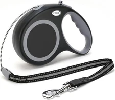 Retractable Dog Leash, 30 FT Walking Leash for 30 (30-77 lbs), Black 