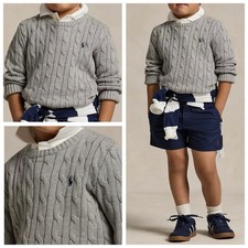 POLO RALPH LAUREN AUTHENTIC BOYS BRAND NEW ORIGINAL CABLE-KNIT SWEATER Sz 7, NWT