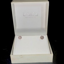 EFFY Silver Flower Stud Earrings with White S...