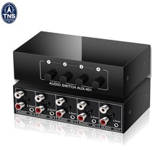 4x1 RCA L/R 3.5mm Aux Stereo Audio Switcher 4 in 1 Out Passive Selector Box