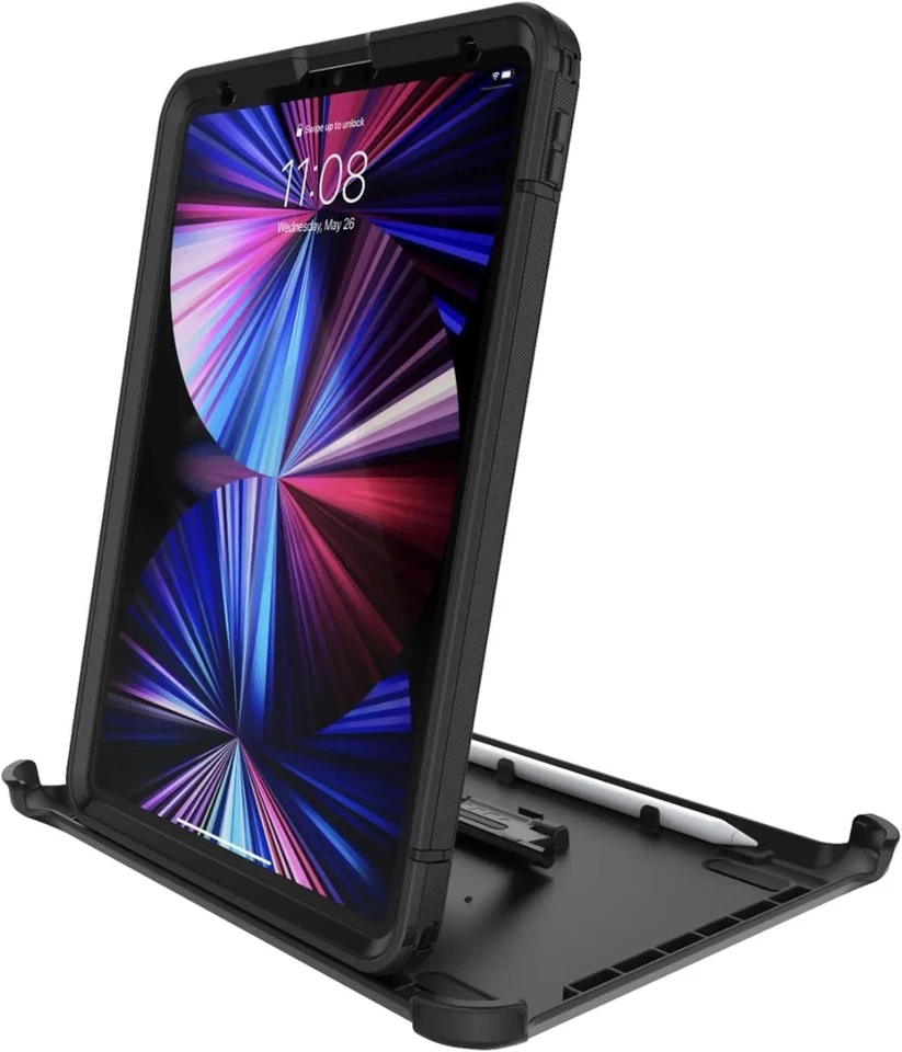 🛡️📱 OtterBox Defender Case iPad Pro 11" (1st–4th Gen) Black Rugged Cover Stand - Image 3 of 4