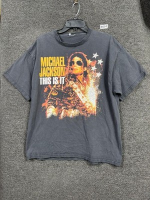 Michael Jackson Shirt Mens Large Black This Is It Graphic Concert T-Shirt Movie