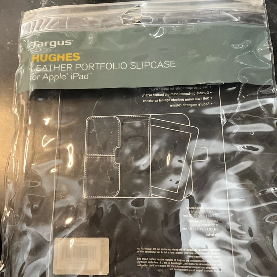 Targus Hughes Leather Portfolio Slipcase for Apple iPad 褐色 罕见 全新 — 第 4/4 张图片