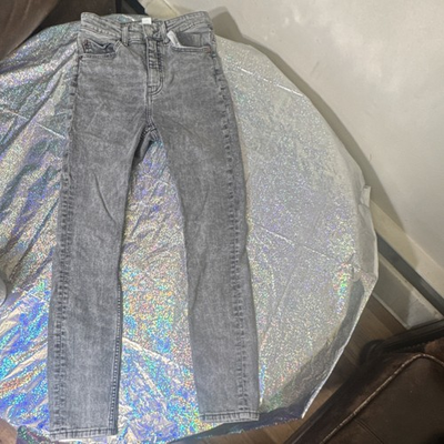 #ad Hamp;M Women#x27;s Gray Acid Wash Skinny Jeans Slim Fit Denim with Pockets Belt Loops $14.99