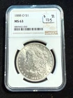 1888 O MORGAN DOLLAR NGC MS63 050