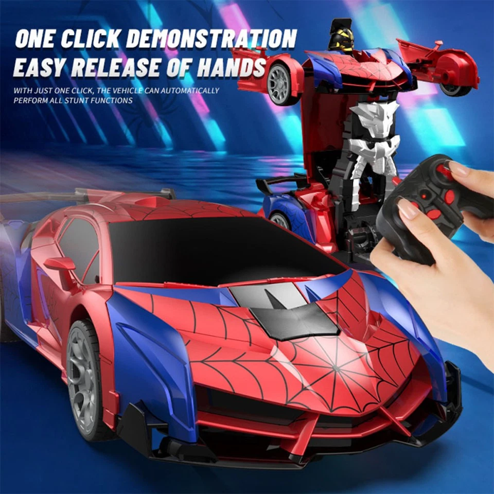 Spielzeug Transformer Auto Rennauto Roboter mit Fernbedienung Motor Wagen kinder - Bild 4 von 4