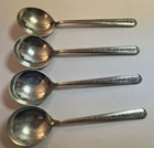 4 Vintage Sterling Silver Soup Spoons Towle Rambler Rose Pattern 146 Grams