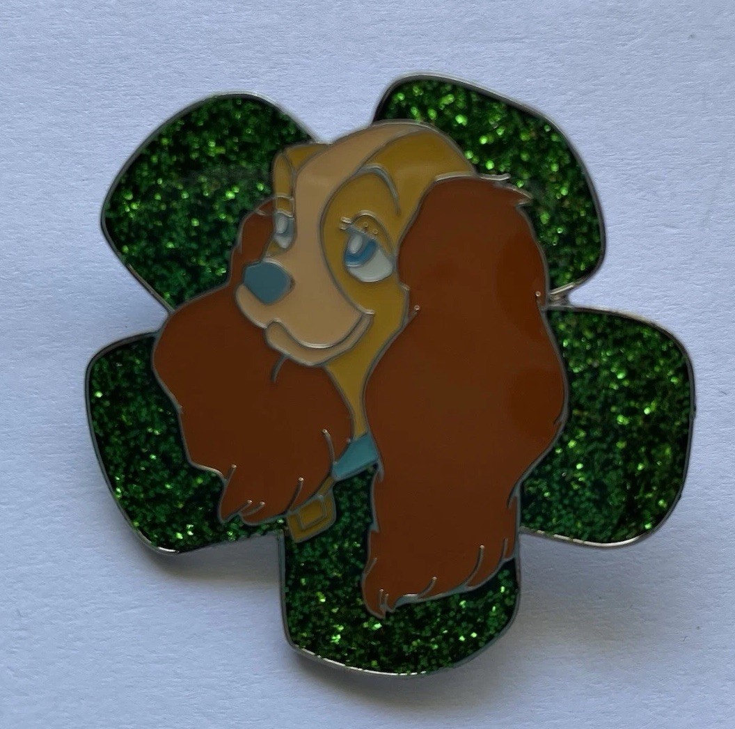 Lady and the Tramp - Lady Portrait Glitter Pin - Japan Disney Store 2002, RARE!