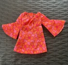 VTG Barbie Talking PJ Mini Dress Groovy Floral Print #1113 - Dress Only MCM Mod