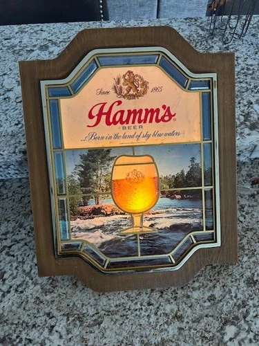 Hamm's Beer Lighted Sign Breweriana Vintage Wall Display Bar Decor
