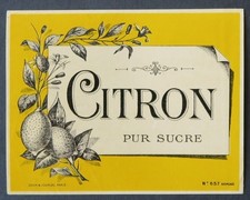 Altes Etikett Zitrone Exemplar Drucker Jouneau Nr.657 Lemon Label