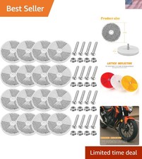 16 Pack Front round Reflector for Driveway Fence Gate Posts Trailers Safety Refl