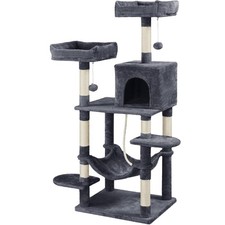59 inches Cat Tree Cat Tower Stand House Condo with Big Hammock Scratching Post
