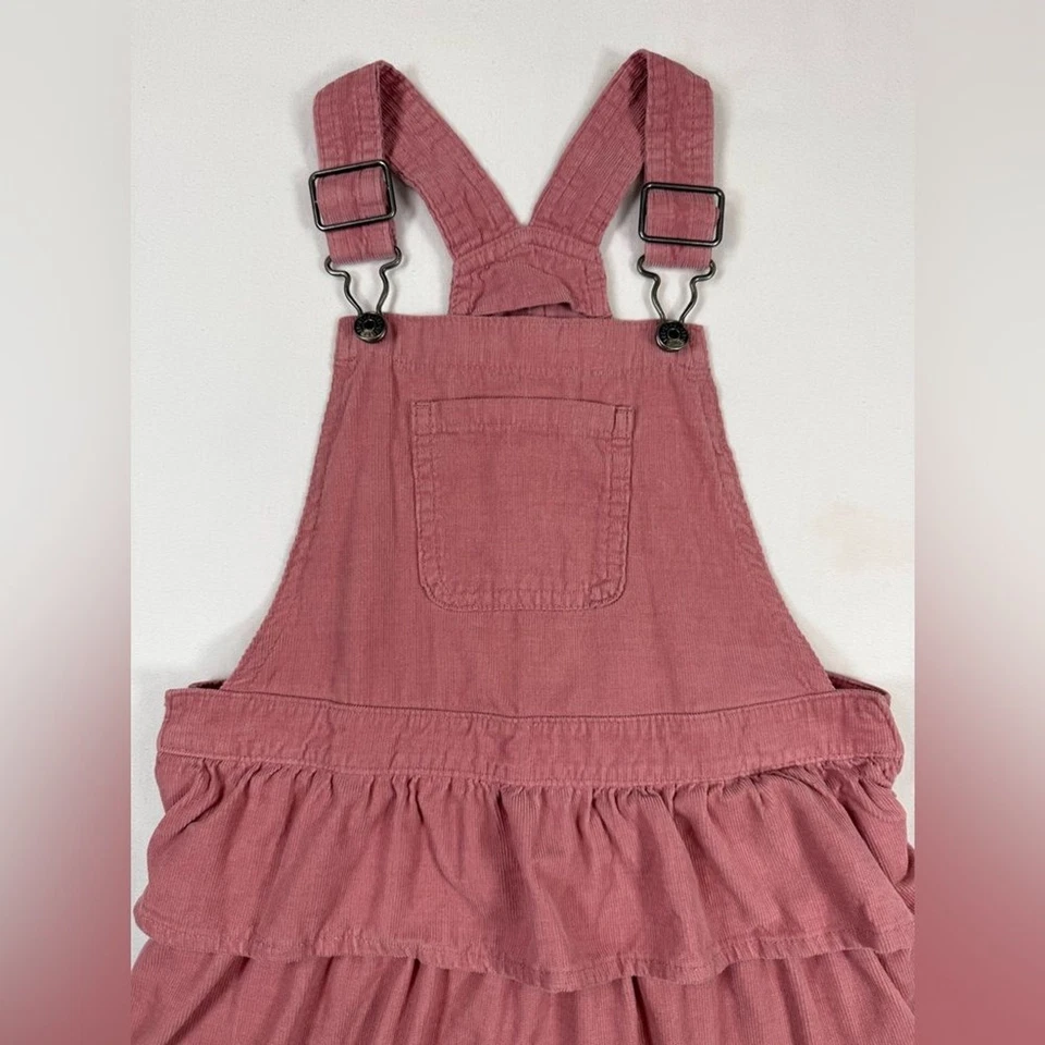 GYMBOREE Girls Corduroy Tiered Overall Dress 5T Dusty Rose Y2K Inspired Cowgirl - Image 2 of 4