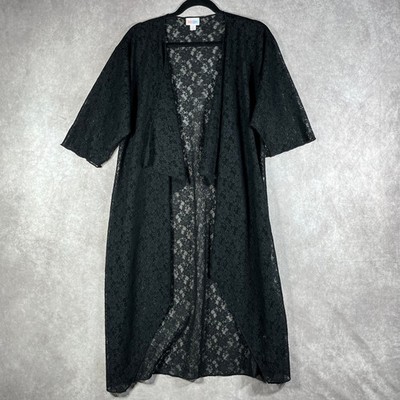 LulaRoe Cardigan Sweater Womens Small Black Lace Open Witchy Goth Dark Romantic