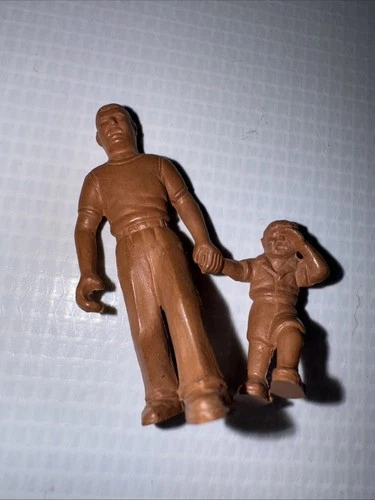 Marx Super Circus Family Rubber Brown Vinyl Figures Vintage 1950s Father Son