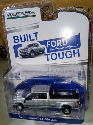 F350 1/64 GREENLIGHT DUALLY DRIVERS 2019 FORD F-350 LARIAT silver