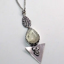 925 Silver Plated Trending Rainbow Moonstone Necklace Size 19" GW