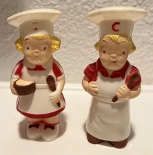 Campbell's Soup Kids Salt & Pepper Shakers w/ Stoppers, Plastic Vintage Set