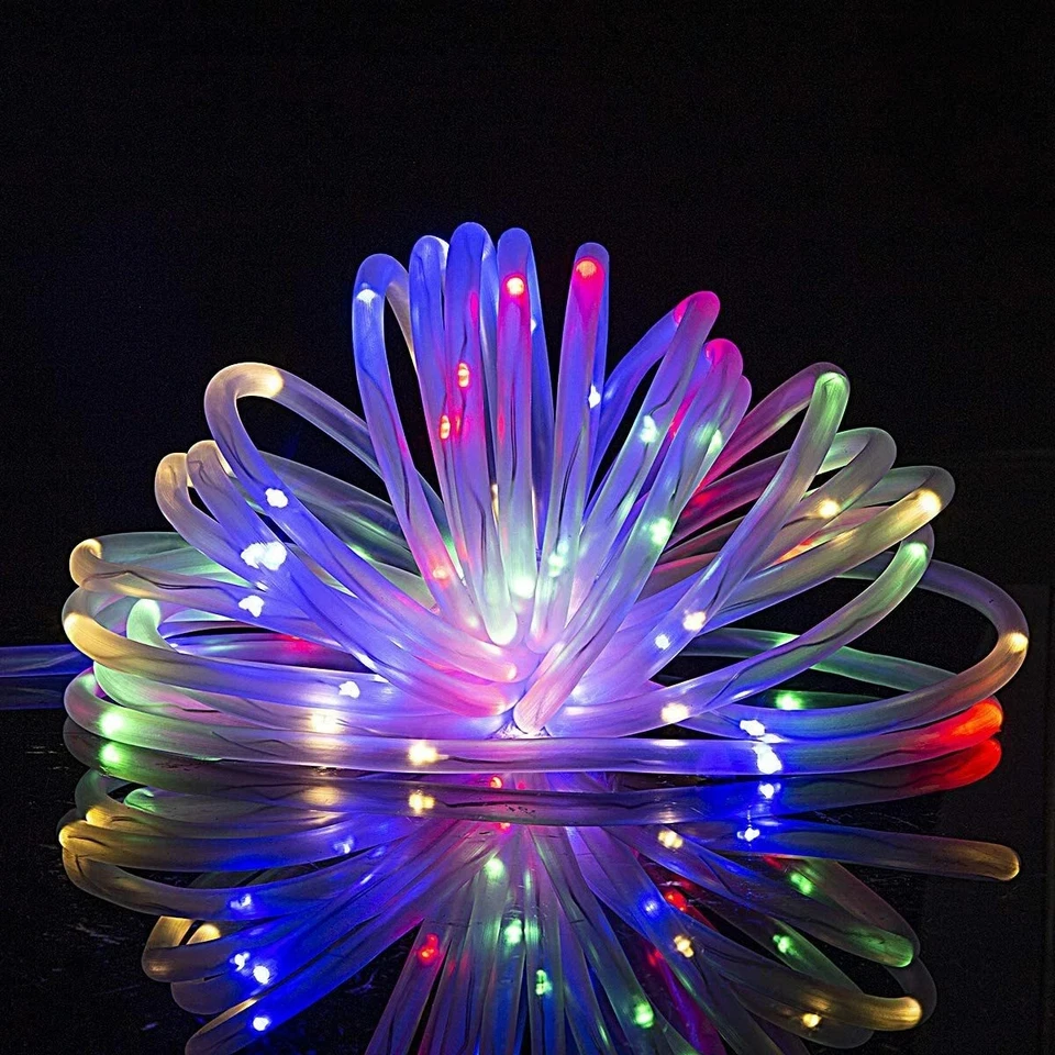 Solar Powered Rope Fairy String Lights Waterproof Outdoor Garden Pool Decoration - Image 2 of 4