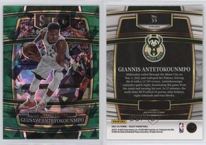 2021-22 Panini Select Concourse Green Ice Prizm Giannis Antetokounmpo #35