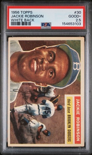 1956 Topps Jackie Robinson White Back PSA 2.5  Dodgers Hall of Fame HOF