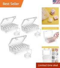 Mini Transparent Bead Storage Cases - 45 Pieces with Flexible Compartments