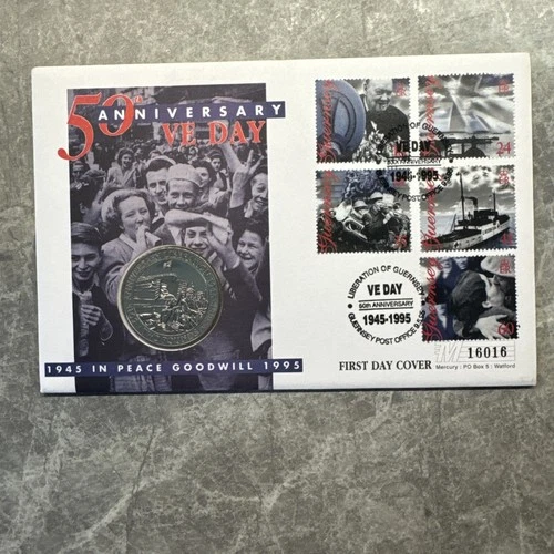 50th Anniversary of VE Day 1995 Guernsey £2 PNC Coin Cover