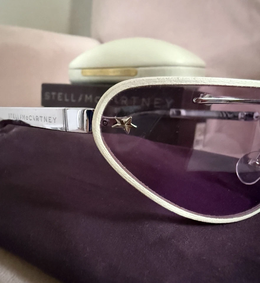 Gafas de sol vintage Y2K Stella McCartney plateadas lila 2001 + estuche NUNCA USADAS Foto 3 de 4