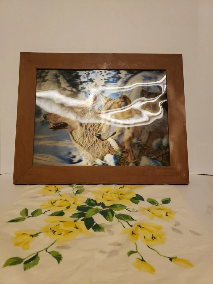 Wolf Wall Art Print 3D Lenticular Holographic Dimensional Framed - Image 4 of 4