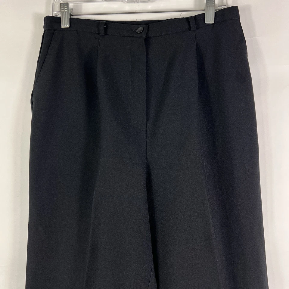 Pantalones para mujer Kathie Lee Collection talla 14 cónicos tiro alto negros ligeros Foto 2 de 4