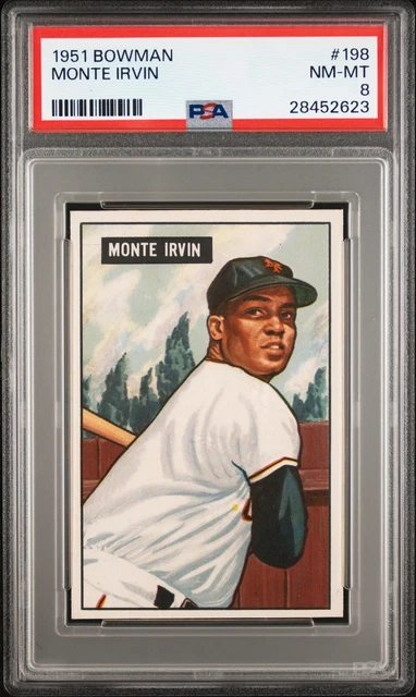 1951 Bowman #198 Monte Irvin Rookie RC PSA 8