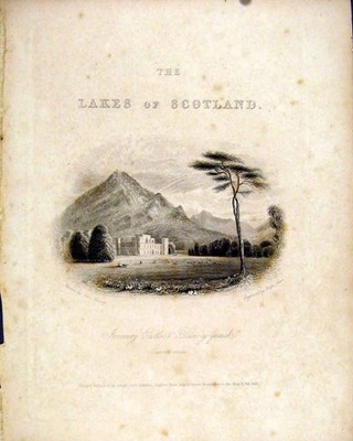 Original alter antiker Druck Argyllshire Inverary Castle Schottland Loch Lake