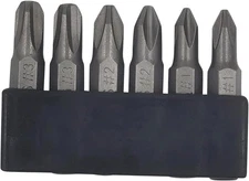 6Pcs 35mm JIS Screwdriver Bit Set with Magnetic Tip, #1x2 #2x2 #3x2, Grey 