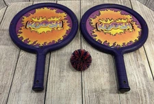 Vintage Purple Fire Koosh Ball Paddle Racquet Set of 2 with Original Koosh Ball