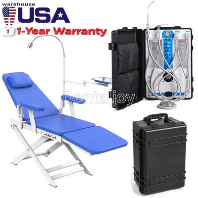 Portable Mobile Dental Delivery Unit Air Compressor Syringe Suction 4Hole /Chair