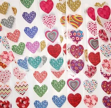 25 Heart Stickers/Various Styles/Scrapbooking/Crafts/Valentines/Journal/1 inch