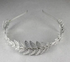 Silver shiny Laurel Leaf crown Leaves head hair band greek toga roman costume
