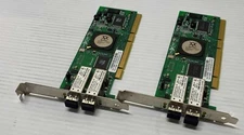Lot of 2x QLA2342 QLogic Sun FC5010409-49/27 2-Port 2GB PCI-X Fiber Network Card