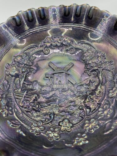 Vintage Imperial Glass Carnival Amethyst Purple Windmill Bowl 8" - Picture 2 of 7