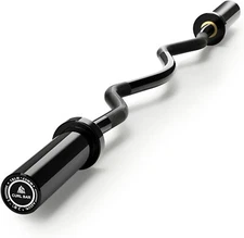 4ft Olympic EZ Curl Bar for Weightlifting, Squats, Curls, Deadlifts, Hip Thrusts