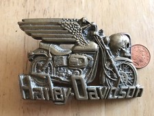 BBB Baron Gürtelschnalle 6220 Harley Davidson 1980 Solid Brass Size ~90x60mm GC