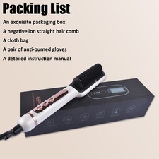 Negative Ionic Hair Straightener Brush w/ 9 Temp Settings, LED Display for Women