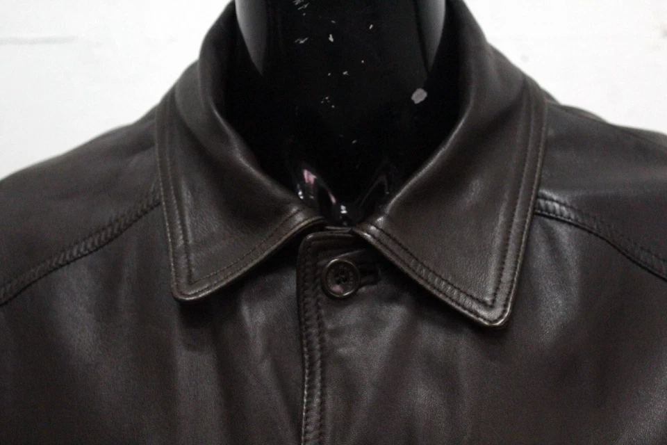 Harmont&Blaine Giacca Da Uomo In Pelle Marrone Taglia 2XL Logo Made In Italy Foto 4 de 4