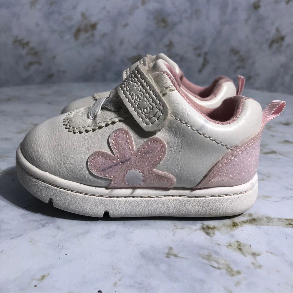 Zapatos deportivos Carter para niños pequeños jóvenes talla 3M blancos rosas cómodos informales bajos Foto 4 de 4