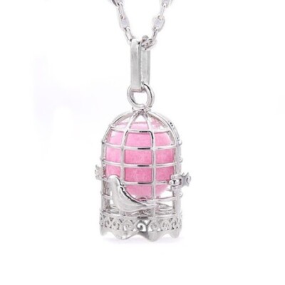 Womens Silver Plated Perfume Angel Caller Pendant 18'' Necklace D527